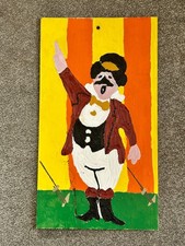 Folk Art Fairground Sign On Plywood Double Sided Dodgems Circuson Wooden Panel