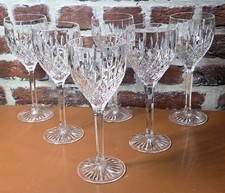 6 Signed Stuart Crystal Shaftesbury Wine Glasses 7.5 Inches