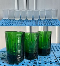 12 x Jagermeister Liqueur Embossed Frosted AND green Shot Glasses 2.5 cl