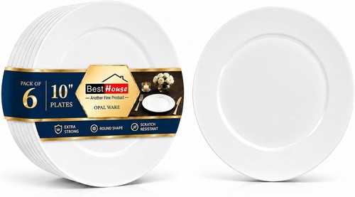 White opalware dinner - white,