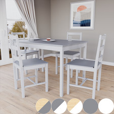 Solid Wooden Dining Table and 2 4 Chairs Set Home Kitchen Furniture