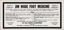 Ink Blotter c1940's Quack Medicine Jim Wade Foot Medicine Shreveport , Louisiana