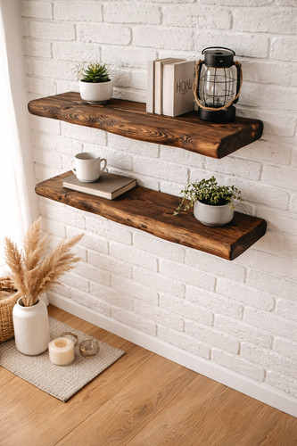 Shelf live edge floating - shelf,