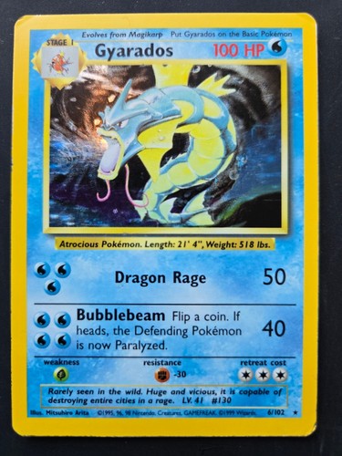 Gyarados 1995 vintage holofoil - gyarados,