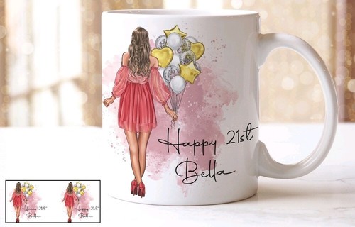 Personalised birthday mug 21st - birthday,