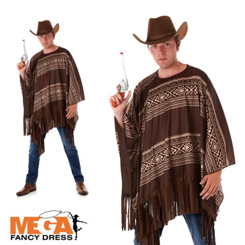 Western cowboy poncho mens - western,