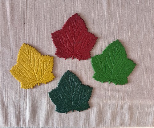 Rubber leaf coasters set - leaf,