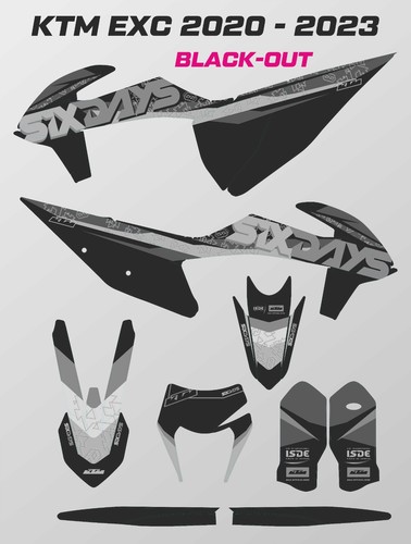 Ktm enduro exc graphics - ktm, black