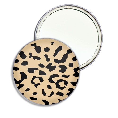 Leopard print round mirror - leopard,