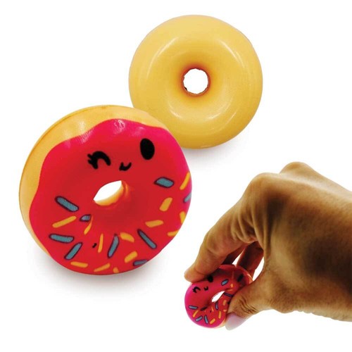 Pink doughnut stress ball - doughnut,