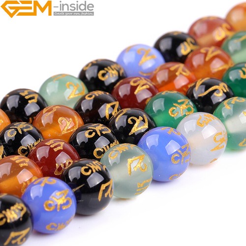 Carved tibetan agate gemstone - carved,