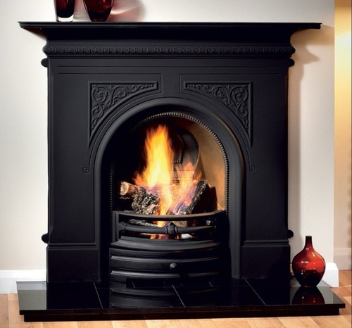 Polished black granite - black,