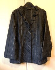 SULU Kerstin Bernecker Black Lightweight Taffeta Jacket Designer Size XL