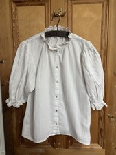 Ba&sh White Victorian Vintage Cotton Puff Sleeved Blouse Isabel Marant Sezane