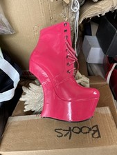 Hot Pink Heel Less Boots