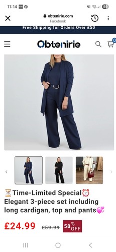 Ladies piece navy wide leg - ladies,