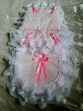 DOLLS PRAM SET PINK, LILAC, BLUE  BRODERIE ANGLAISE SILVER CROSS RANGER PIONEER 