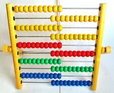 ABACUS IKEA 10"(30cm) TALL 10 ROWS COLOURED WOODEN BEADS. EXCELLENT CONDITION .
