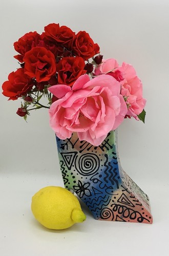 Zeba arte doodle boot vase - arte,