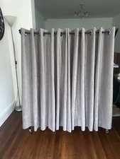 Plumbs Grey Thick Heavy Double Weighted Chenille Curtains 75” W X 55” D