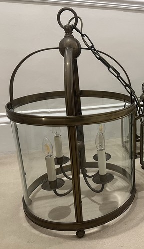 Large vintage brass and glass - vintage,
