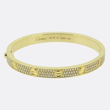 Cartier Pavé Set Diamond Classic Model LOVE Bangle Size 18