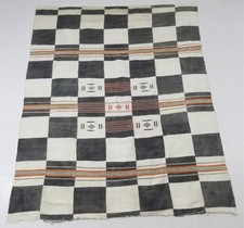 Vintage African Handwoven Ewe Kente Cloth - Ghana Textile 163x132cm