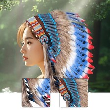 Indian Native Headdress Stage Show Adults Artificial Feather Headpiece