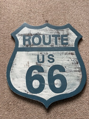 Rustic wooden route sign - rustic, 66