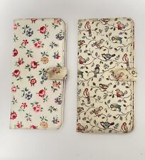 Two Cath Kidston Travel Wallets - Rose Floral & Bird Pattern PVC Oilcloth