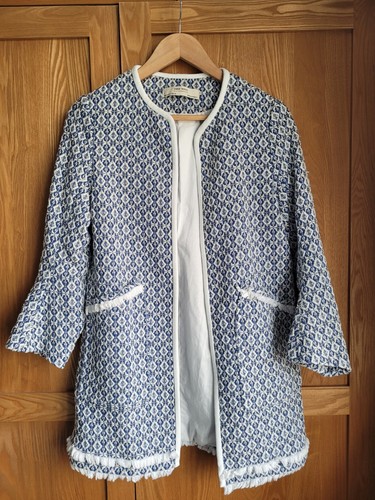 Zara blue white - zara, frayed