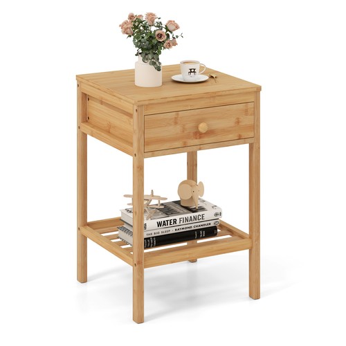 Bamboo natural nightstand - bamboo,