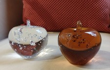 Two Vintage Glass Apple