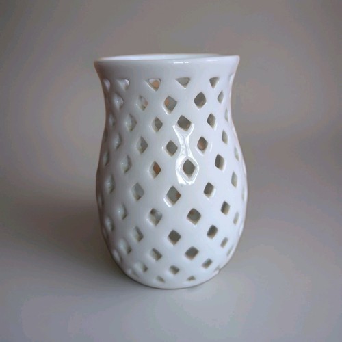 Vintage white lattice ceramic - lattice,