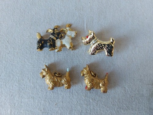 Vintage old scottie dog pin - old,