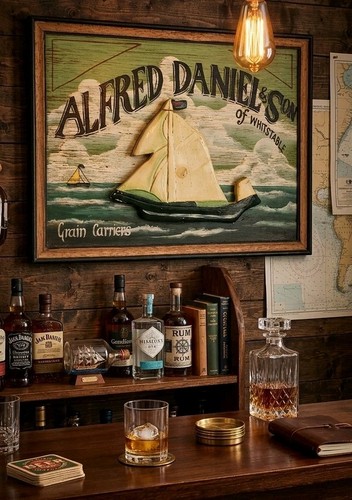 Vintage wood sign alfred - sign,