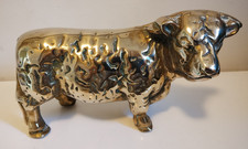 Vintage Solid Brass Bull Statue Sculptures Very Heavy 3.3 kg