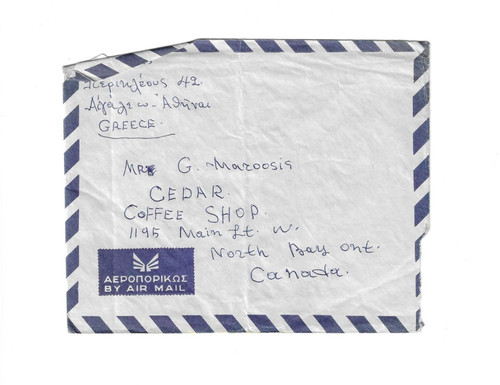 Greece cover sent canada - canada,