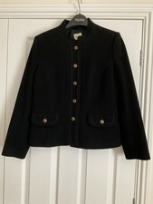 Viyella Black Wool Jacket with Brass Buttons Size 10