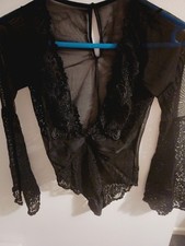 Secret Possessions Primark Black Teddy Bodysuit Lace Size 6-8 XS