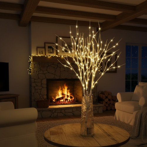 50led twig light birch branch - twig,