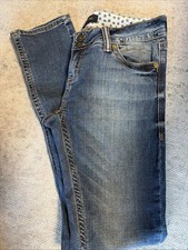 Ladies Jeans Size 12 River Island Low Rise Straight Leg Blue Denim