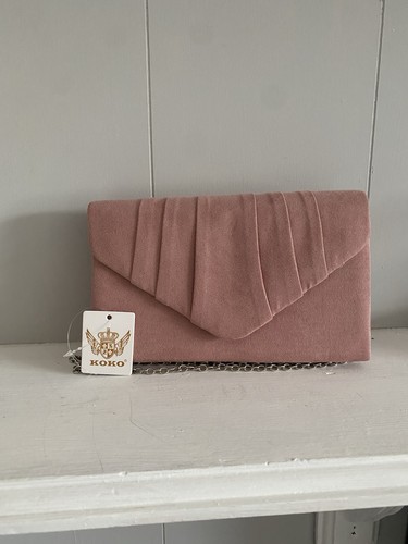 Koko blush pink suede clutch - koko,