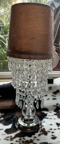 Crystal beaded table lamp - crystal,