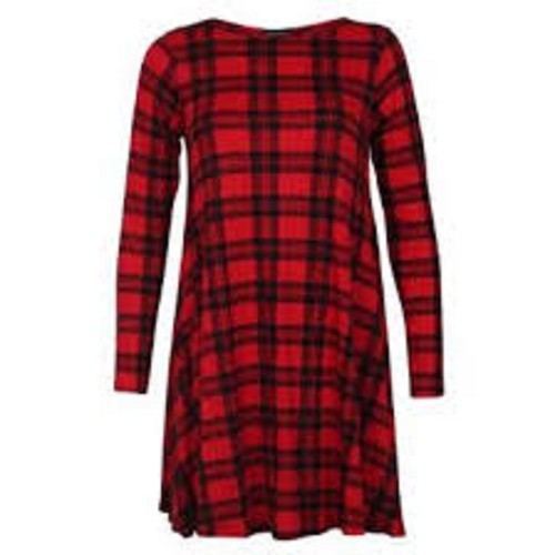 Womens red tartan - red, print