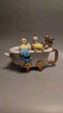 VINTAGE MADE IN ENGLAND THE TEAPOTTERY CAST IRON BATH TEAPOT RUBBER DUCKY 