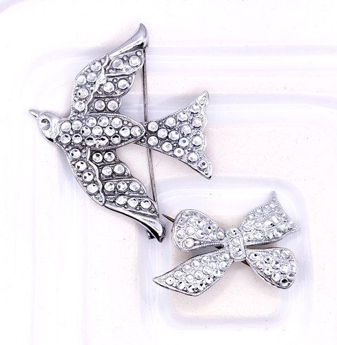 Vintage bird and - and, bow