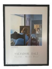 Salvador Dali Vintage Art Print Mounted Framed de espaldas pintando a gala