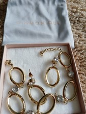 Qvc Diamonique Gold Plated Bezel 1ct Bracelet And Earings