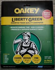 Norton Oakley Liberty Green x10 Pack  Assorted Sandpaper 60,80,120 grit